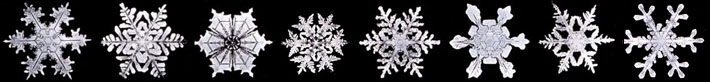 huit flocons de neiges pas identiques